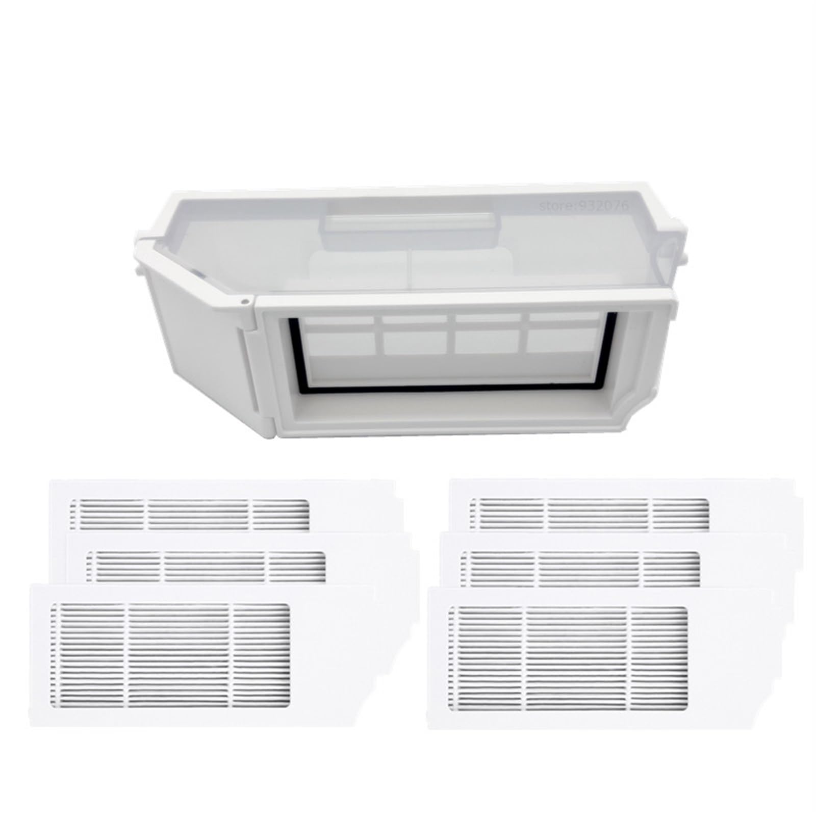 Clynex for Ecovacs DEEBOT X1 T10 Turbo Staub Box HEPA-Filter Schmutz Sammlung Roboter Staubsauger Ersatzteile Mülleimer Staubsauger-Staubbehälter(Dustbin add 6Filters) von Clynex