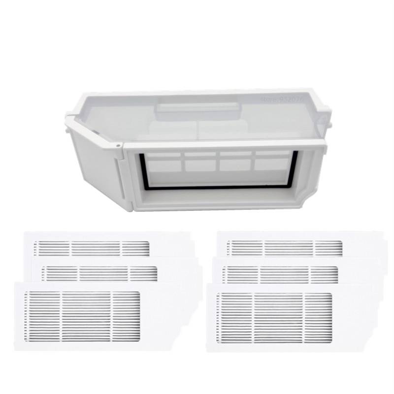Clynex for Ecovacs DEEBOT X1 T10 Turbo Staub Box HEPA-Filter Schmutz Sammlung Roboter Staubsauger Ersatzteile Mülleimer Staubsauger-Staubbehälter(Dustbin add 6Filters) von Clynex
