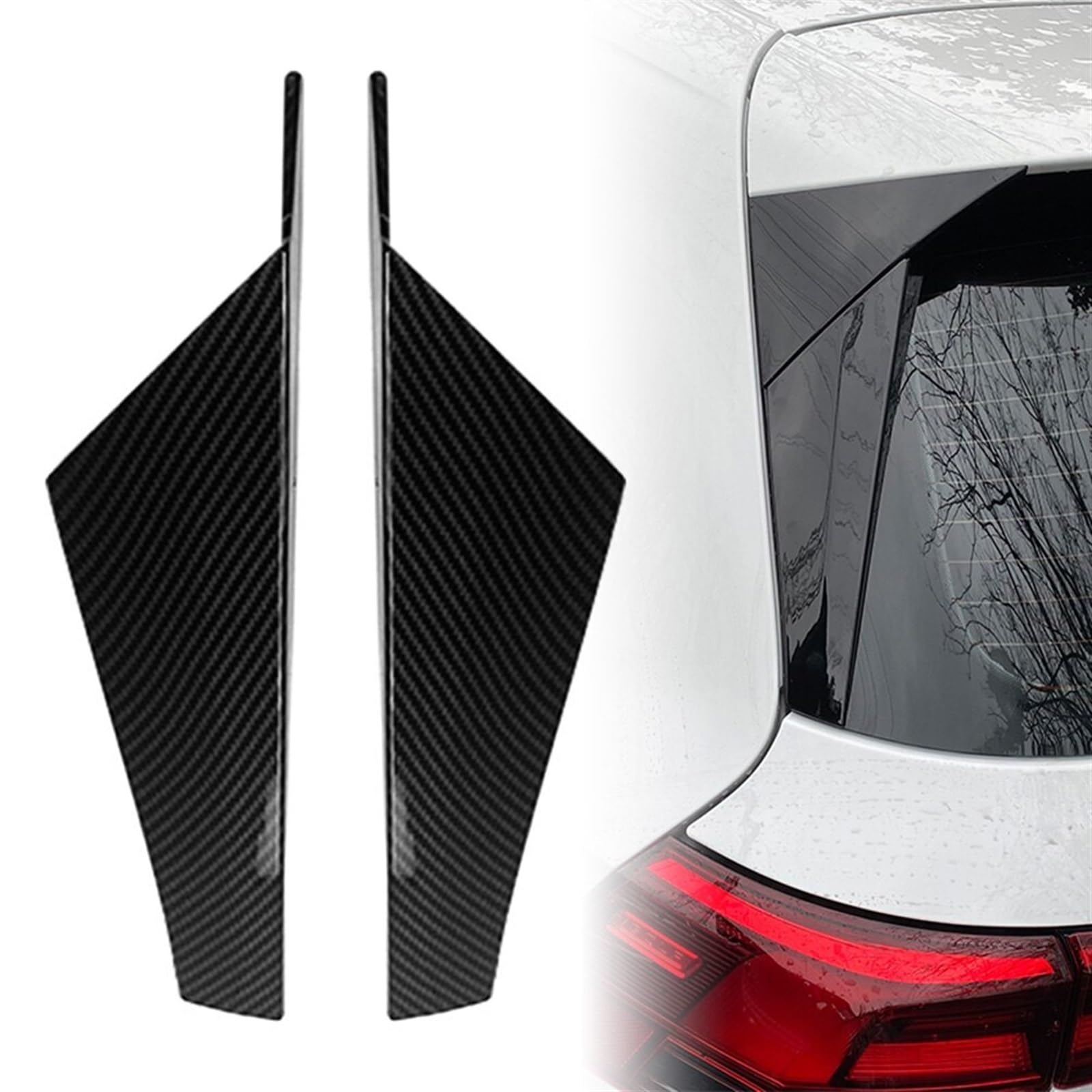 Clynex for Golf, for 8 MK8 2020–2021, Auto-Heckfenster-Spoiler, Seitenflügel-Zierabdeckung, Dekoration, Kohlefaser/Glanzschwarz(Carbon Look) von Clynex