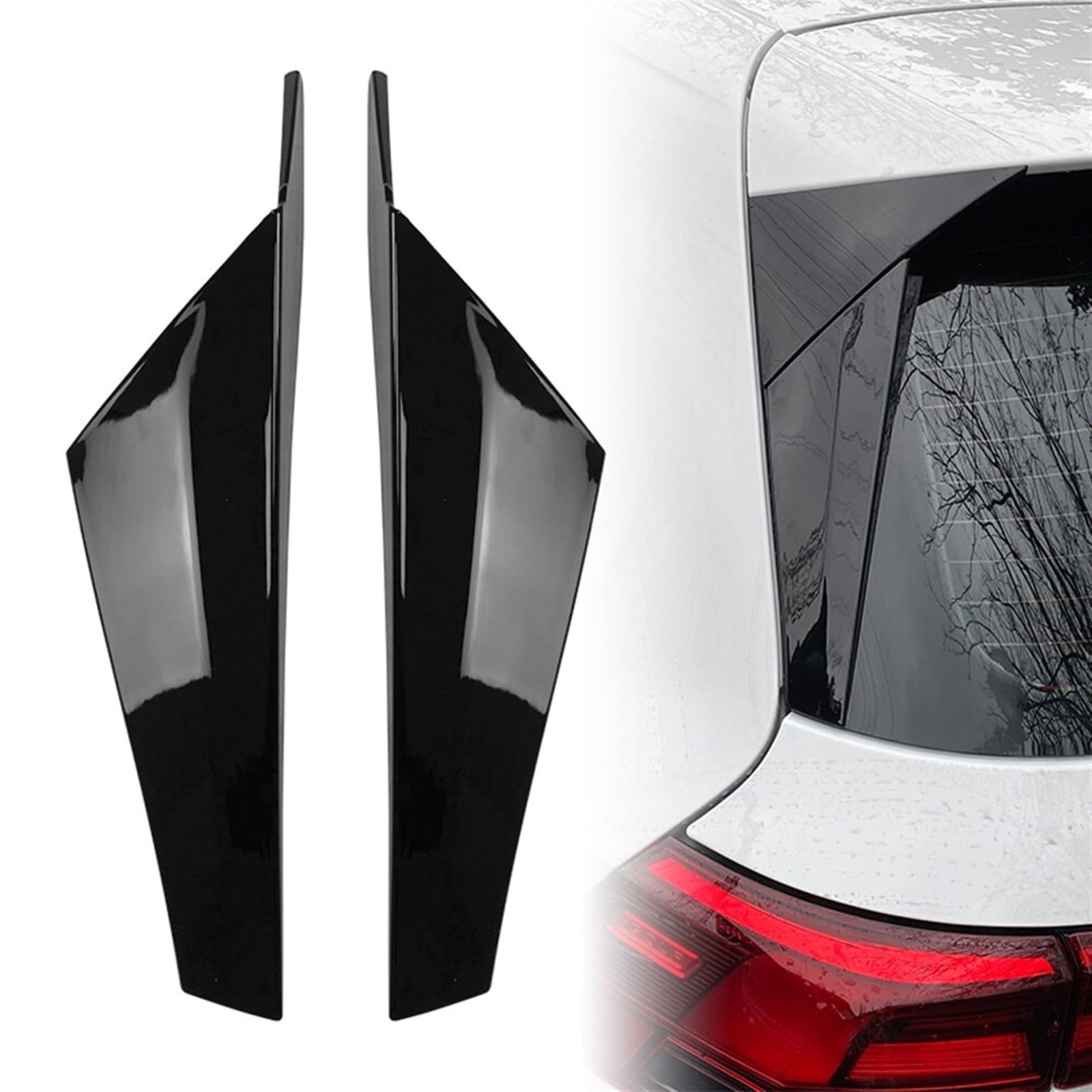 Clynex for Golf, for 8 MK8 2020–2021, Auto-Heckfenster-Spoiler, Seitenflügel-Zierabdeckung, Dekoration, Kohlefaser/Glanzschwarz(Gloss Black) von Clynex