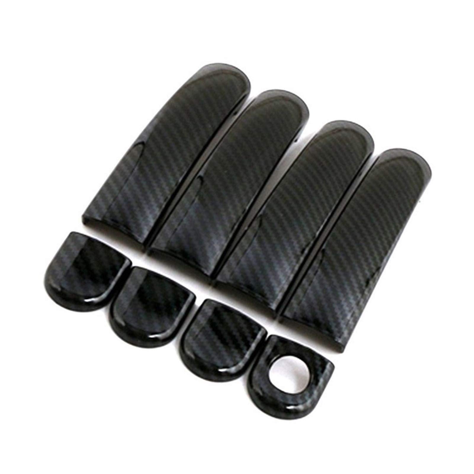 Clynex for Skoda, Fabia MK1 MK2 2000 2013 Carbon Faser Gedruckt Äußere Seite Tür Griff Abdeckung Tür Schüssel Trim Form Rahmen Abdeckung für Außentürgriffe(1 Key Hole Handle) von Clynex