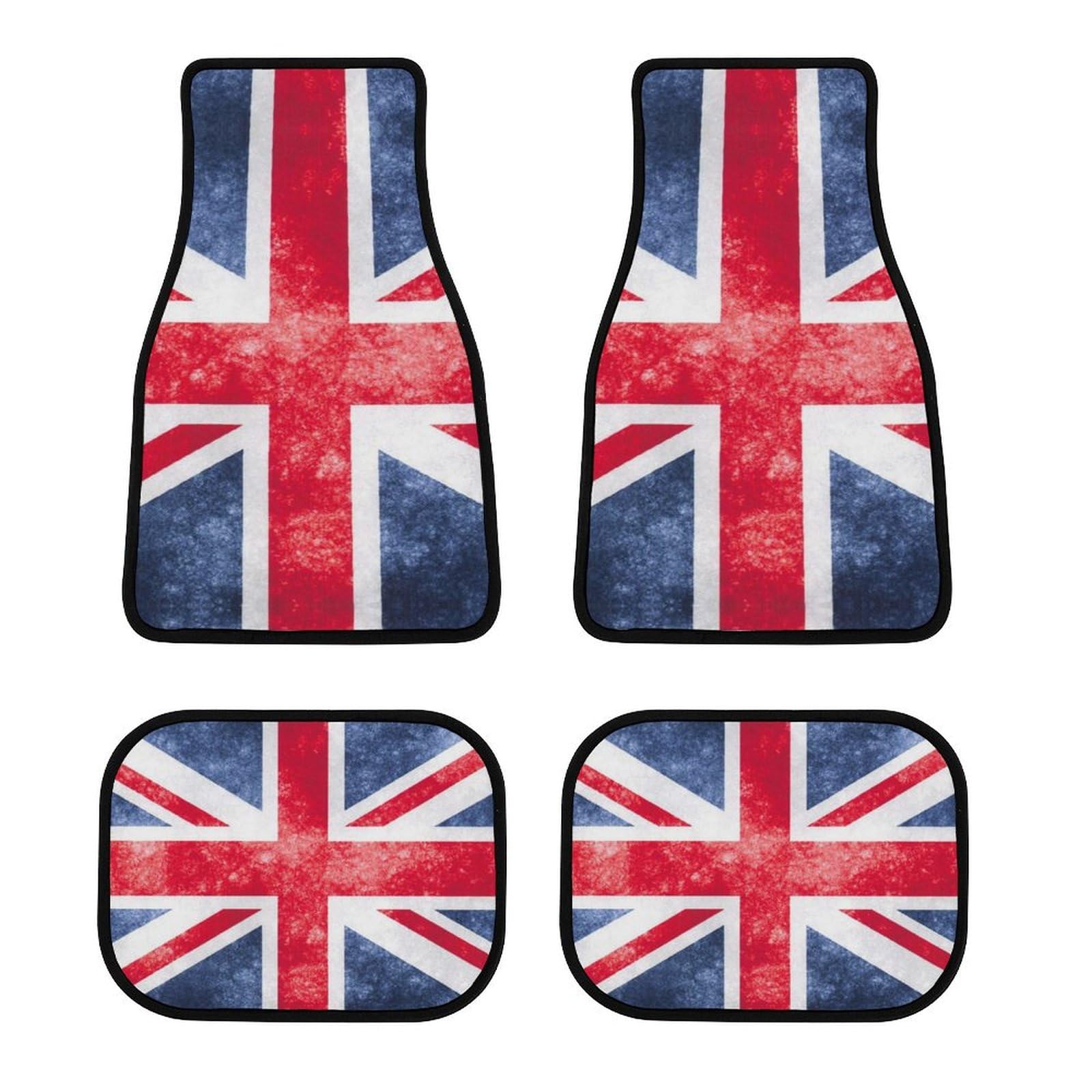 Cmagnifico Automatten 4 Stück Vintage Union Jack Britische Flagge Auto Fußmatten Universal Fußmatten für Auto SUV LKW von Cmagnifico
