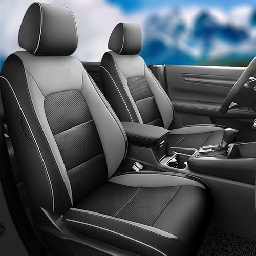 CocheFamilia CRV Sitzbezüge für Select Honda CRV 2023 2024, vollständiges Set, Leder (Schwarz/Grau, 2023–2025 CRV EX, EXL, LX, Sport, Hybrid) von CocheFamilia