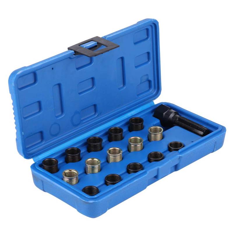 Cocoarm 16-teiliges Zündkerzengewinde-Reparaturwerkzeug mit Gewindebohrer M16 X 1,25, M14 X 1,25 Mm Auto-Zündkerzengewinde-Reparaturset Zur Reparatur von Zündkerzengewinden, mit von Cocoarm