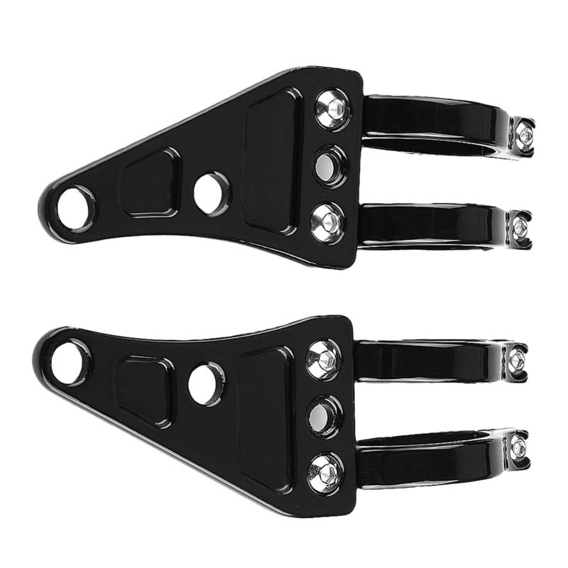 Cocoarm Verstellbare 2-teilige Motorrad-Scheinwerferhalterung, Klemmhalter, Seitenhalterung, Gabel, 38–41 Mm, Universell mit Individueller Anwendung, Aluminium, Schwarz, für von Cocoarm