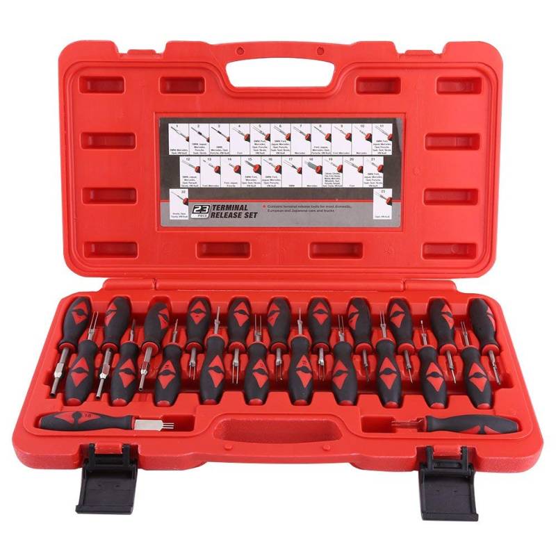 ISO Stecker Entriegelung Auspinnen Auspin Entriegeln KFZ Lösen Werkzeug 23 teilig, Universal Entriegelungswerkzeug Set KfZ Auspinwerkzeug ISO-Stecker Entriegeln von Cocoarm