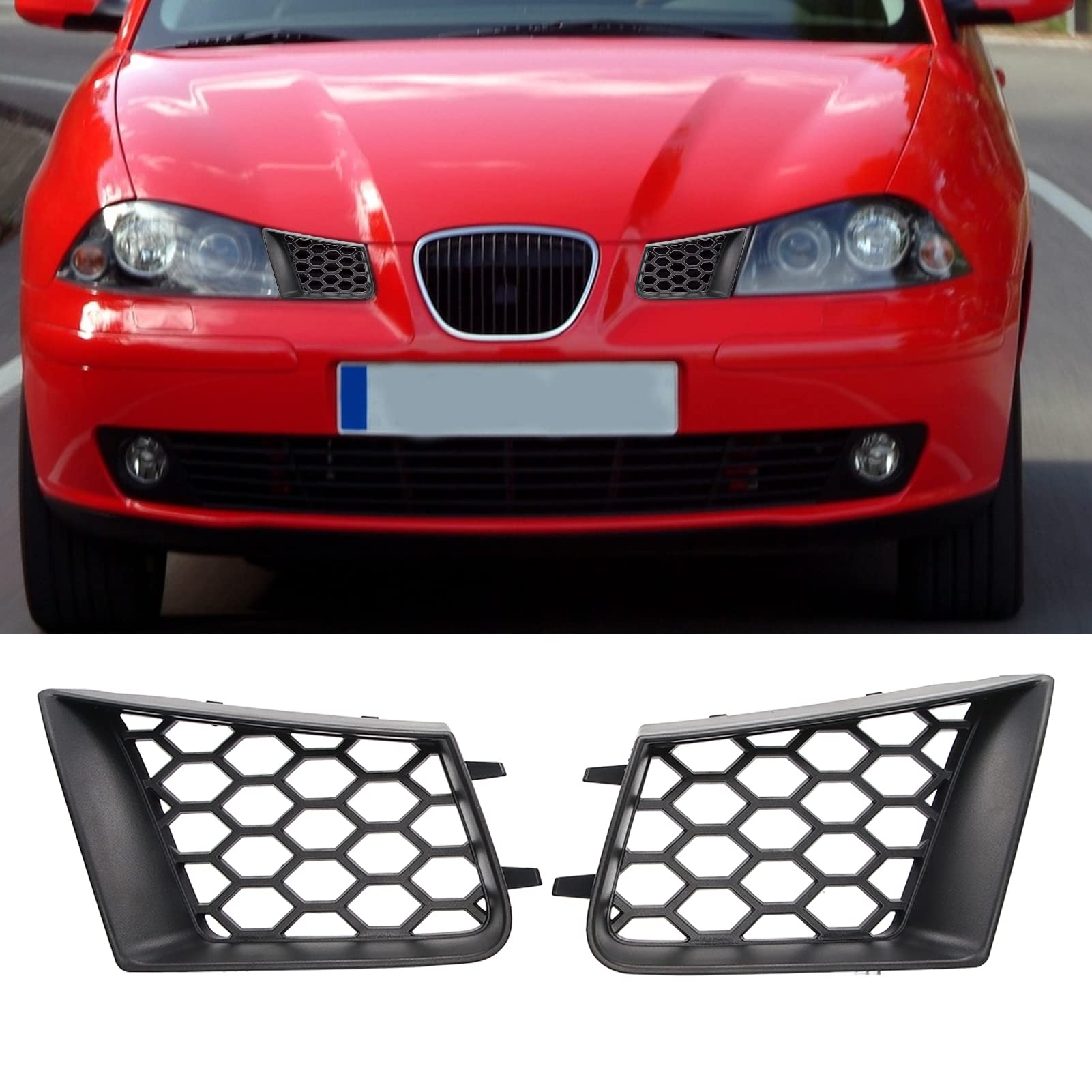 Oberer Grill der Vorderen Stoßstange, 2 Stück Frontstoßstangen-Obergrill links rechts Schwarzer Vorderer Stoßstangengrill Für Seat Ibiza Cordoba 6L 2002-2009 Oberer Grill der Vorderen Stoßstange, 2 Stück Frontstoßstangen-Obergrill links rechts Schwarzer Vorderer Stoßstangengrill Für Seat Ibiza Cordoba 6L 2002-2009 von Cocoarm