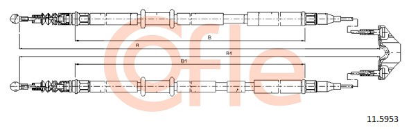 Seilzug, Feststellbremse hinten Cofle 11.5953 von Cofle