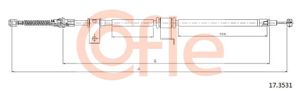 Seilzug, Feststellbremse hinten links Cofle 17.3531 Seilzug, Feststellbremse hinten links Cofle 17.3531 von Cofle