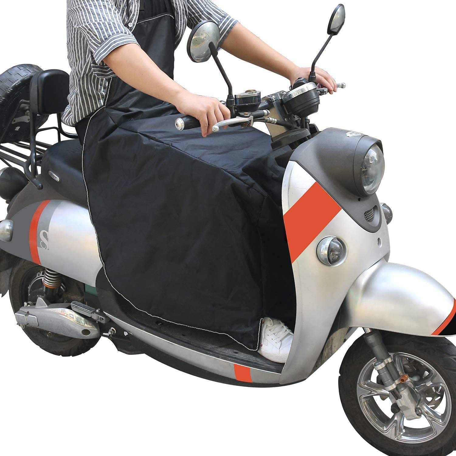 Cokomono Beinschutz Roller Nässeschutz für Motorroller Rollerfahrer universal Wetterschutz Regenschutz/schwarz von Cokomono