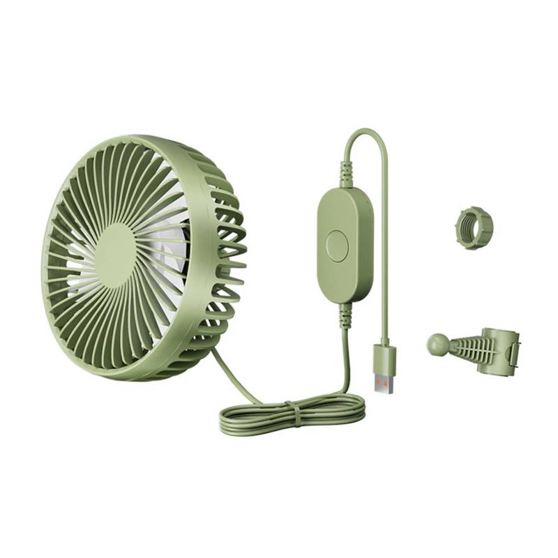 Colcolo USB -Auto -Lüfter 12V 24 V Rückveranstalter Luftzirkulation Lüfter 3 Geschwindigkeit einstellbar für Zuhause, GrÜn von Colcolo