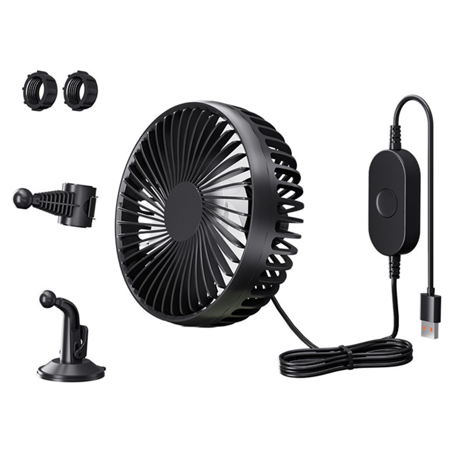 Colcolo USB -Autokühlungslüfter 12 V 24 V 3 Geschwindigkeit Verstellbarer Luftzirkulation Lüfter für Backseat -Armaturenbrett, Schwarz Colcolo USB -Autokühlungslüfter 12 V 24 V 3 Geschwindigkeit Verstellbarer Luftzirkulation Lüfter für Backseat -Armaturenbrett, Schwarz von Colcolo