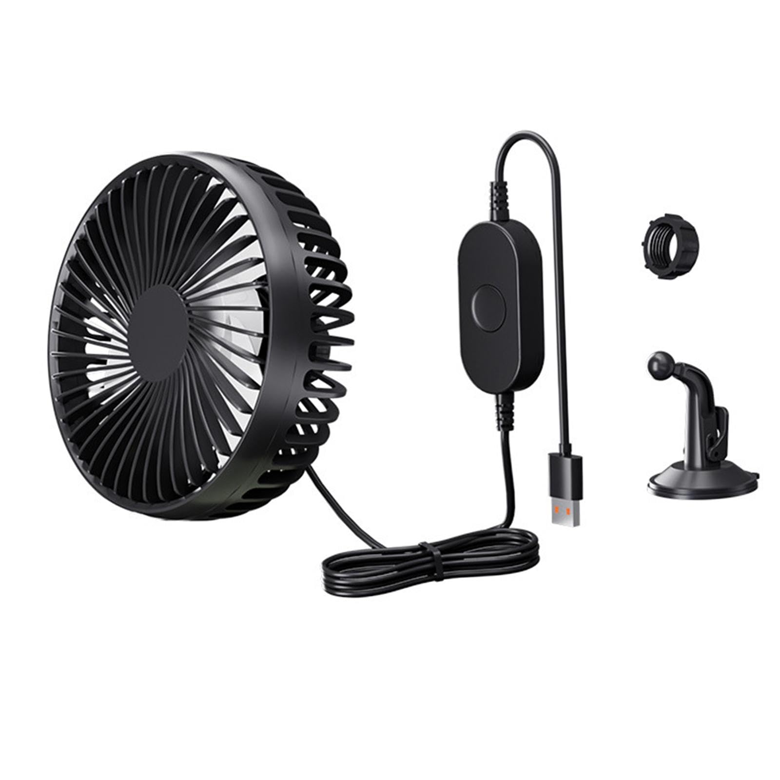 Colcolo USB -Autokühlungslüfter 3 -Geschwindigkeit Verstellbarer 12 -V -24 -V -Luftkreislaufventilat für Fahrzeug, Black Colcolo USB -Autokühlungslüfter 3 -Geschwindigkeit Verstellbarer 12 -V -24 -V -Luftkreislaufventilat für Fahrzeug, Black von Colcolo