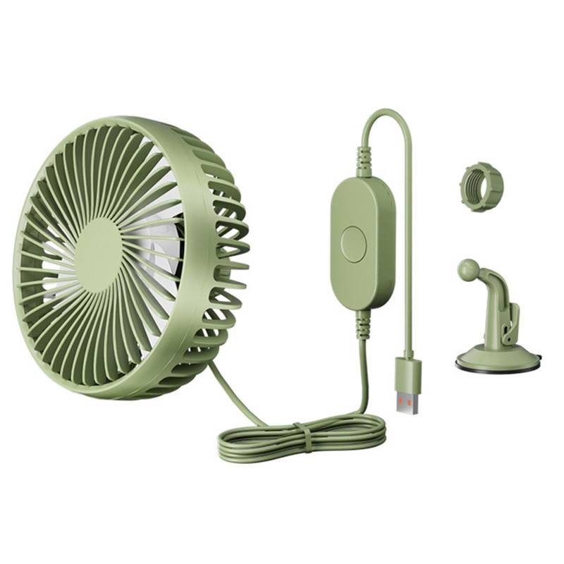 Colcolo USB -Autokühlungslüfter 3 -Geschwindigkeit Verstellbarer 12 -V -24 -V -Luftkreislaufventilat für Fahrzeug, Green von Colcolo