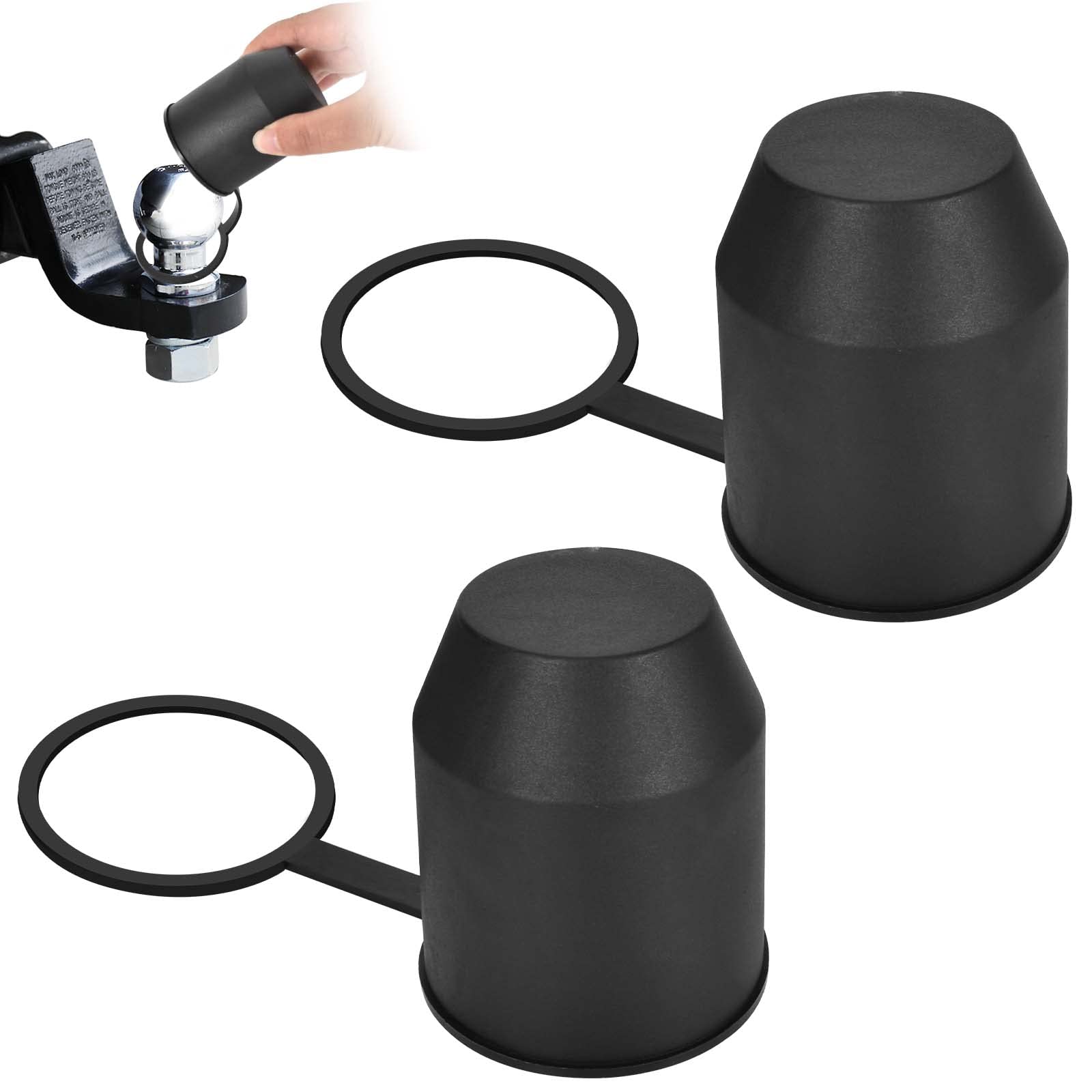 Anhängerkupplung Schutzkappe, 2 Stück Abdeckung für Anhängerkupplungen mit Sicherungsring, Kugelschutzkappe Abdeckkappe Kappe Gummi mit Schlaufe Universal Auto Kugelkopf Kupplung 50 mm Schwarz Anhängerkupplung Schutzkappe, 2 Stück Abdeckung für Anhängerkupplungen mit Sicherungsring, Kugelschutzkappe Abdeckkappe Kappe Gummi mit Schlaufe Universal Auto Kugelkopf Kupplung 50 mm Schwarz von Colexy