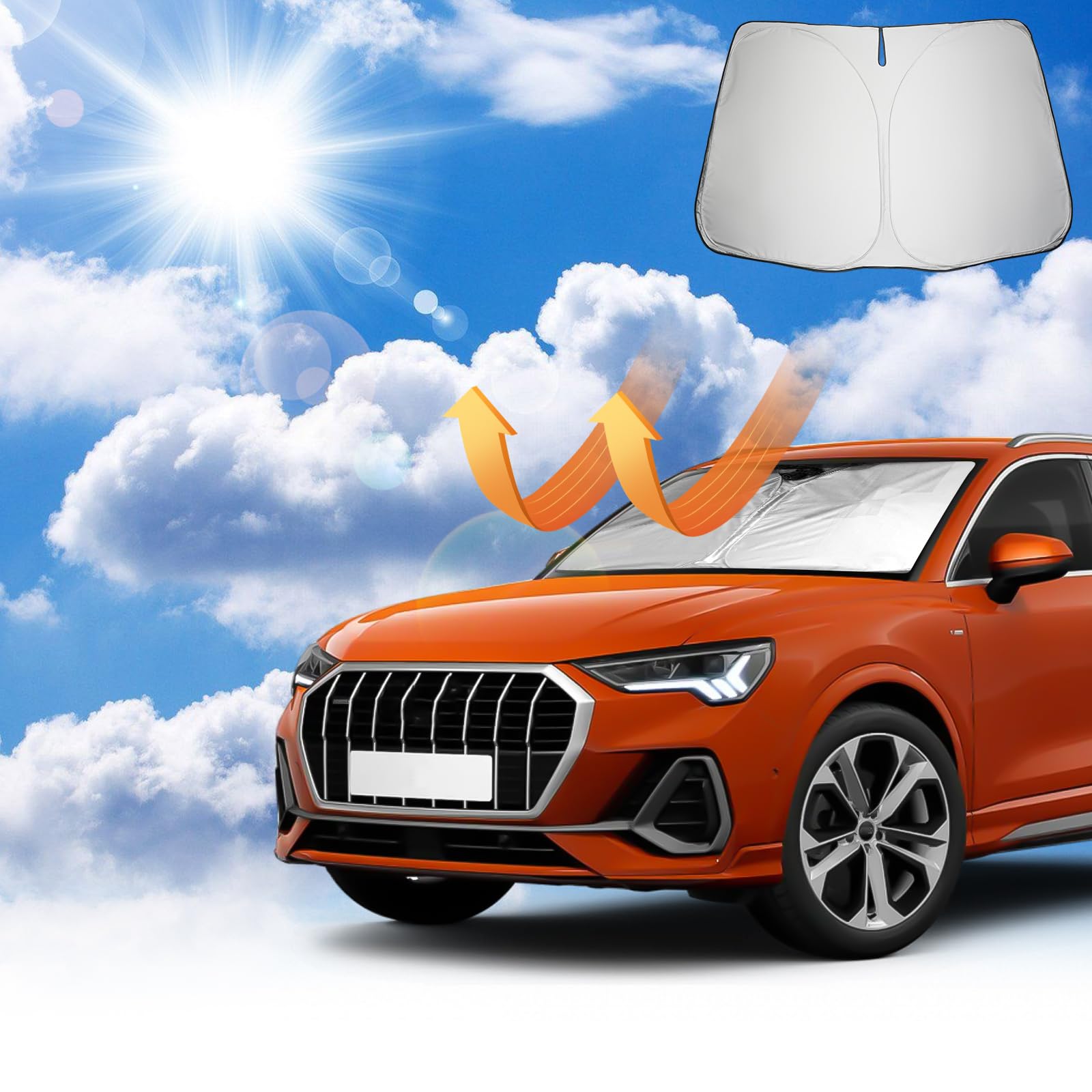Coleya Windschutzscheibe Sonnenschutz Kompatibel mit Audi Q3 F3 2019-2024 Audi Q3 8U 2013-2018, Audi Q3 Frontscheibe Sonnenschirm, Audi Q3 Zubehör Sonnenblende, Faltbare, UV-Strahlen Schutz Coleya Windschutzscheibe Sonnenschutz Kompatibel mit Audi Q3 F3 2019-2024 Audi Q3 8U 2013-2018, Audi Q3 Frontscheibe Sonnenschirm, Audi Q3 Zubehör Sonnenblende, Faltbare, UV-Strahlen Schutz von Coleya