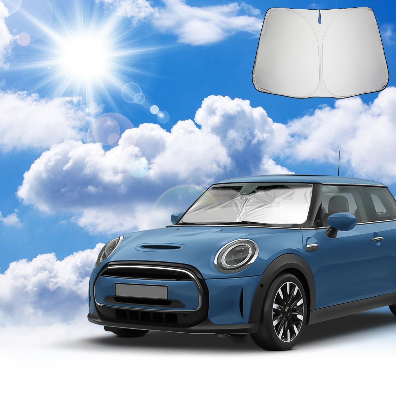 Coleya Windschutzscheibe Sonnenschutz Kompatibel mit Mini Cooper F55 F56 2015-2024, Mini Cooper Frontscheibe Sonnenschirm, Mini Cooper Zubehör Sonnenblende, Faltbare, UV-Strahlen Schutz Coleya Windschutzscheibe Sonnenschutz Kompatibel mit Mini Cooper F55 F56 2015-2024, Mini Cooper Frontscheibe Sonnenschirm, Mini Cooper Zubehör Sonnenblende, Faltbare, UV-Strahlen Schutz von Coleya