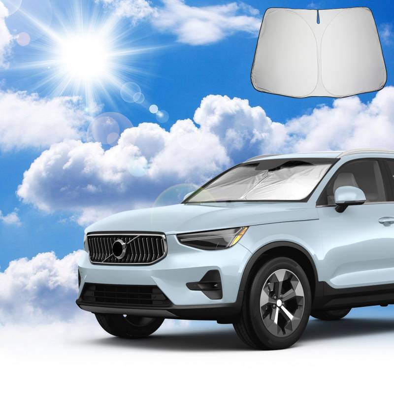 Coleya Windschutzscheibe Kompatibel mit Volvo XC40 2018-2023, Frontscheibenschutz gegen UV-Strahlen, Volvo XC40 Zubehör Faltbare Autoschutzscheibe Abdeckung von Coleya