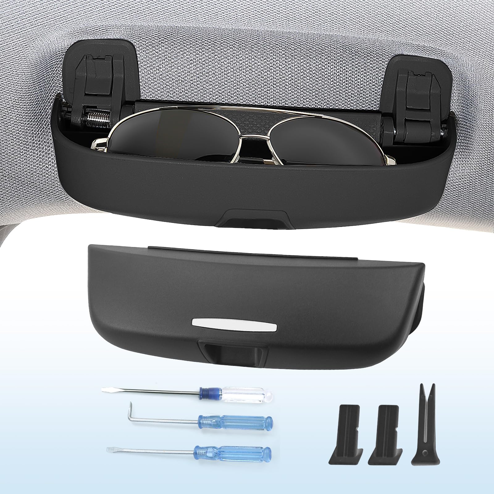 Coleya Auto Brillenetui Kompatibel mit VW Golf 8 2020-2024, Sonnenbrillenhalter Brillenhalter, Brillen Aufbewahrungsbox, Golf 8 Zubehör Brillenetui (Schwarz) von Coleya