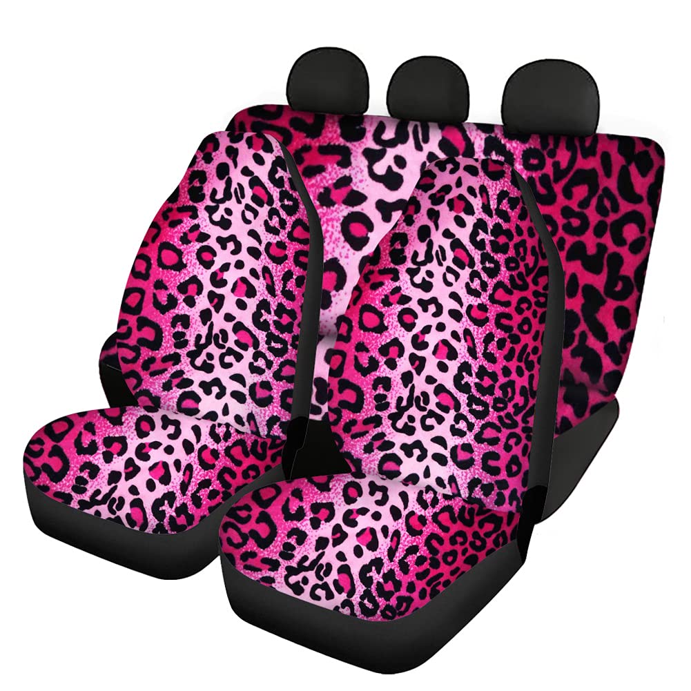 Coloranimal Autositzbezüge mit Leopardenmuster, komplettes Set für Damen und Herren, langlebig, für Vorder- und Rücksitzbank, universelle Passform von Coloranimal