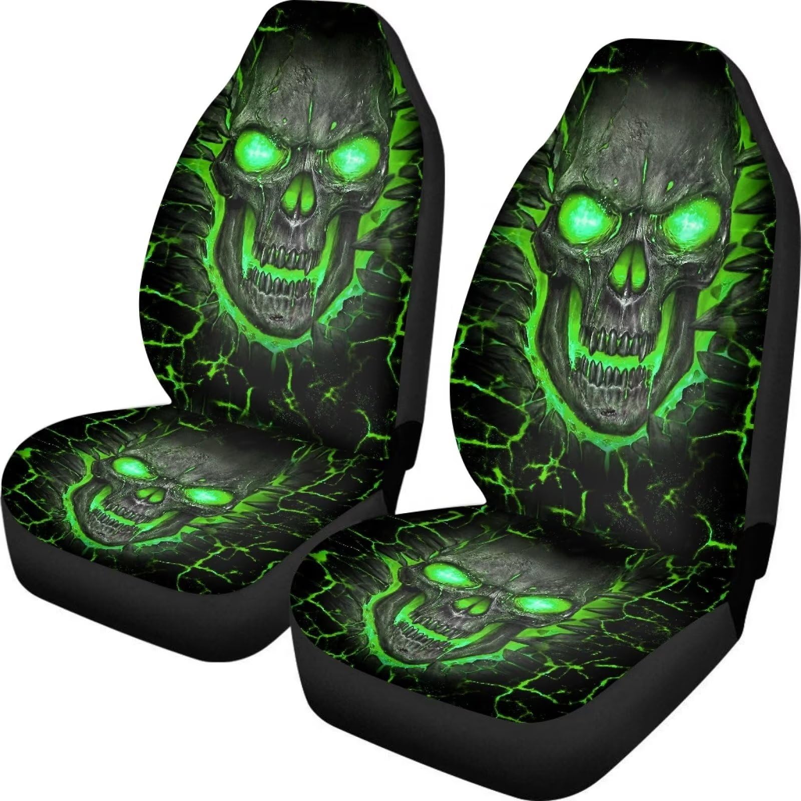 Coloranimal Autositzbezug mit Totenkopfmotiv, 2er-Set, Skelett-Muster, Auto-Vordersitzbezug, Schutzzubehör Coloranimal Autositzbezug mit Totenkopfmotiv, 2er-Set, Skelett-Muster, Auto-Vordersitzbezug, Schutzzubehör von Coloranimal