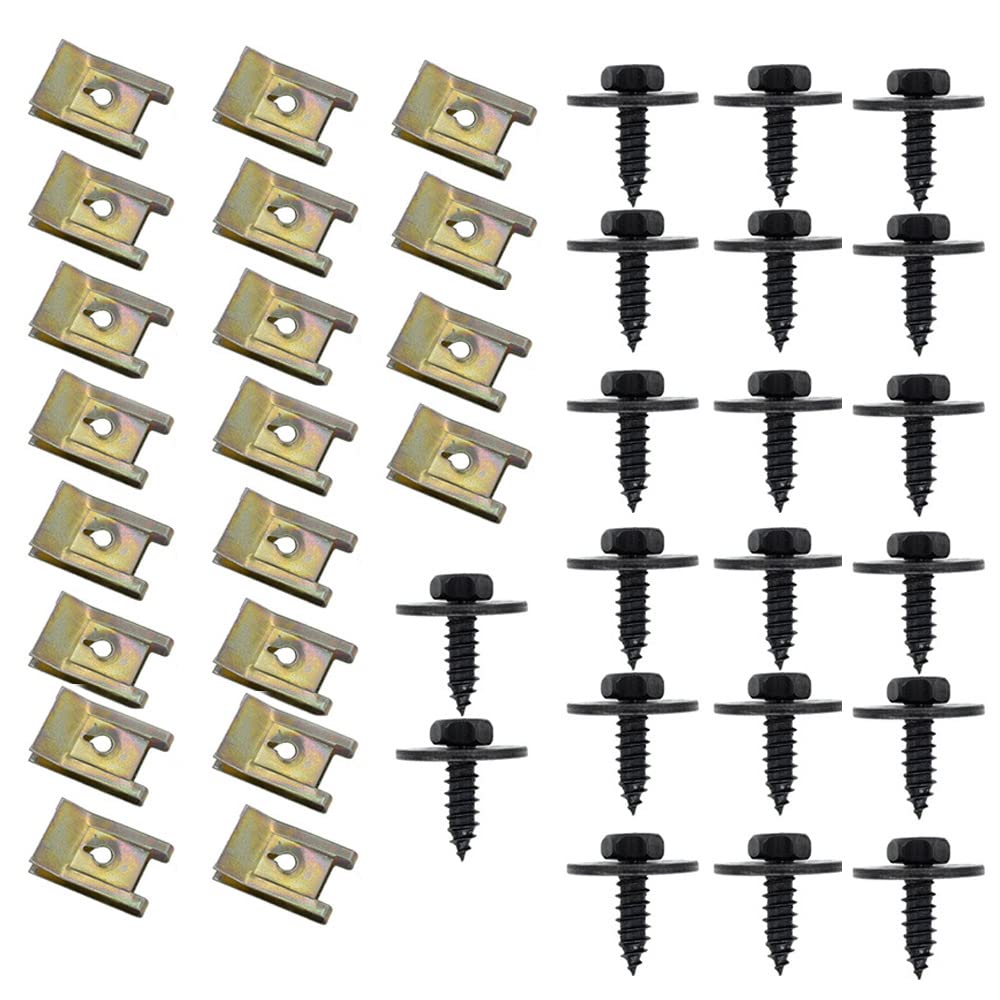 ComPDCVD Schraube Mutter Clip Kit 20 Sätze Kotflügelclip Blechmuttern Befestigung Clips U Typ Karosserie-Klemmen und Schrauben Klammer Radkasten Abdeckung Unterboden Kotflügel für Auto ComPDCVD Schraube Mutter Clip Kit 20 Sätze Kotflügelclip Blechmuttern Befestigung Clips U Typ Karosserie-Klemmen und Schrauben Klammer Radkasten Abdeckung Unterboden Kotflügel für Auto von ComPDCVD