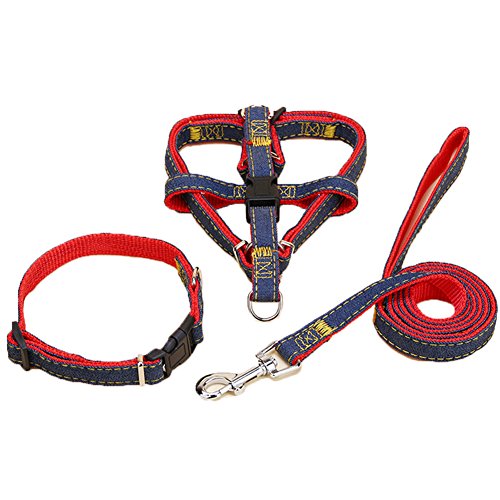 Comcrib Premium Hundeleine+Hundegeschirr + Hundehalsband für Hunde Sicherheit aus Nylon sicher Kontrolle Softgeschirr bequem für Hunde Haustier Comcrib Premium Hundeleine+Hundegeschirr + Hundehalsband für Hunde Sicherheit aus Nylon sicher Kontrolle Softgeschirr bequem für Hunde Haustier von Comcrib