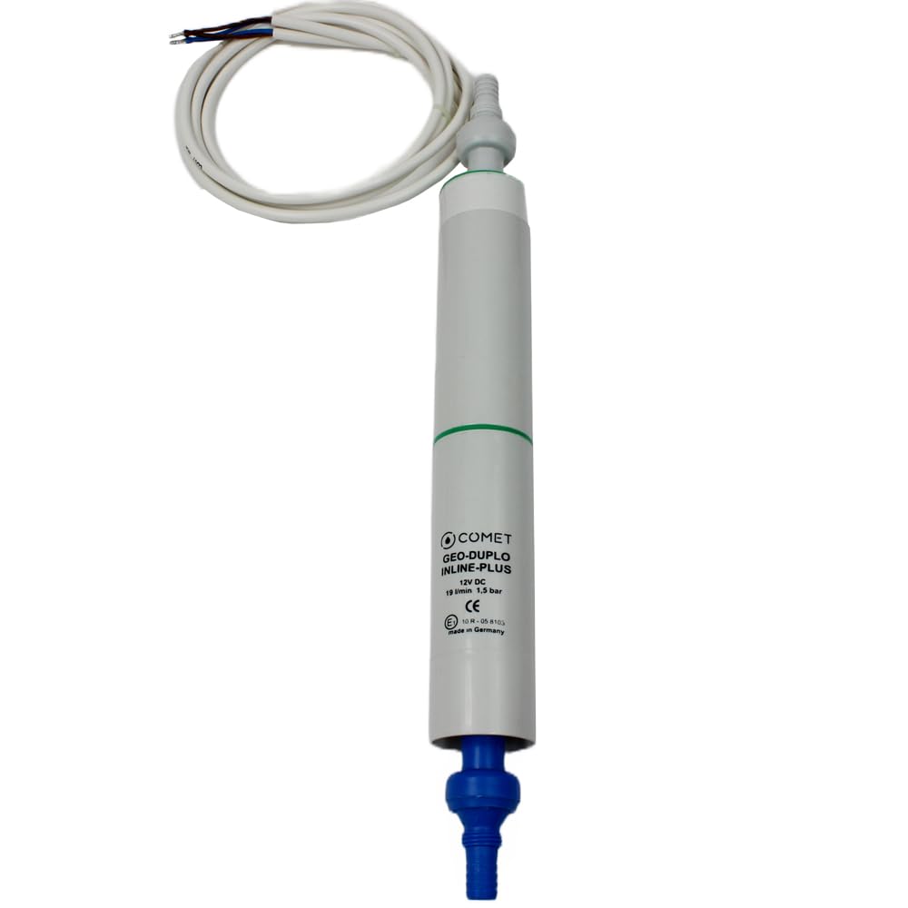 Comet GEO DUPLO INLINE PLUS Verstärkerpumpe 12V 16,5 l/min 1,5 bar 15 m mit Rückschlagventil und Filter Comet GEO DUPLO INLINE PLUS Verstärkerpumpe 12V 16,5 l/min 1,5 bar 15 m mit Rückschlagventil und Filter von Comet