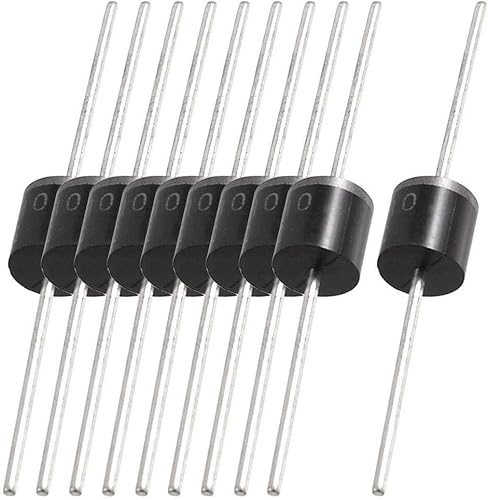 20 Stück 10A 10 Gleichrichterdiode 10A 1000V R-6 Axial Gleichrichter Dioden 10 Ampere 1000 Volt Elektronische Silikondioden von Comforty