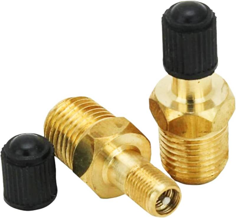 Comforty 2 Stück 1/4" NPT Messing Luchtcompressor 1/4 Zoll Messing Reifen Luftkompressor Luftventil Prüfventil Autoventil Tank Füllventile Reifenventil 1/4" Adapter Felgenventile für Auto PKW LKW von Comforty