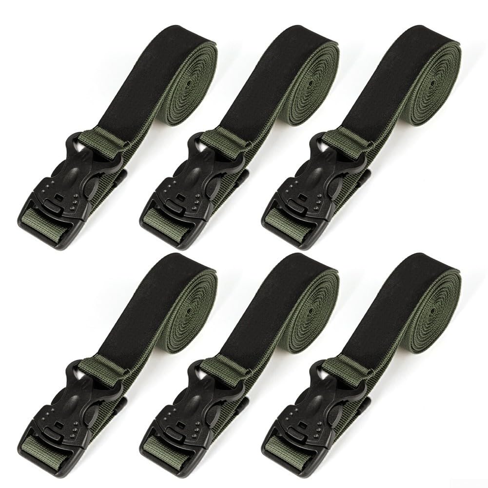 ComfyHarbor Mehrzweck-Bindungsgurte zum Aufstecken, 128 kg Zugfestigkeit, Nylon-Spanngurte für Gepäck, Koffer, Campingausrüstung, verstellbare Länge 60 cm/120 cm, 6er-Pack (6 Stück, 120 cm) von ComfyHarbor