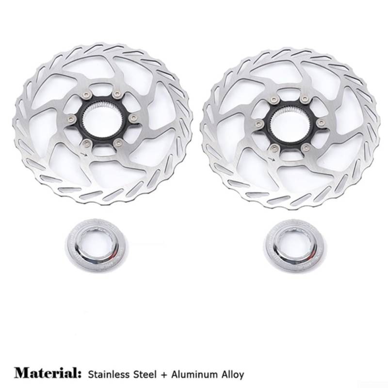 Effizientes Bremssystem mit Centerlock-Kompatibilität für Rotor-Fahrräder, leichte Auswahl in der Größe von beiden Optionen erhältlich (2 Stück, 140 mm) von ComfyHarbor