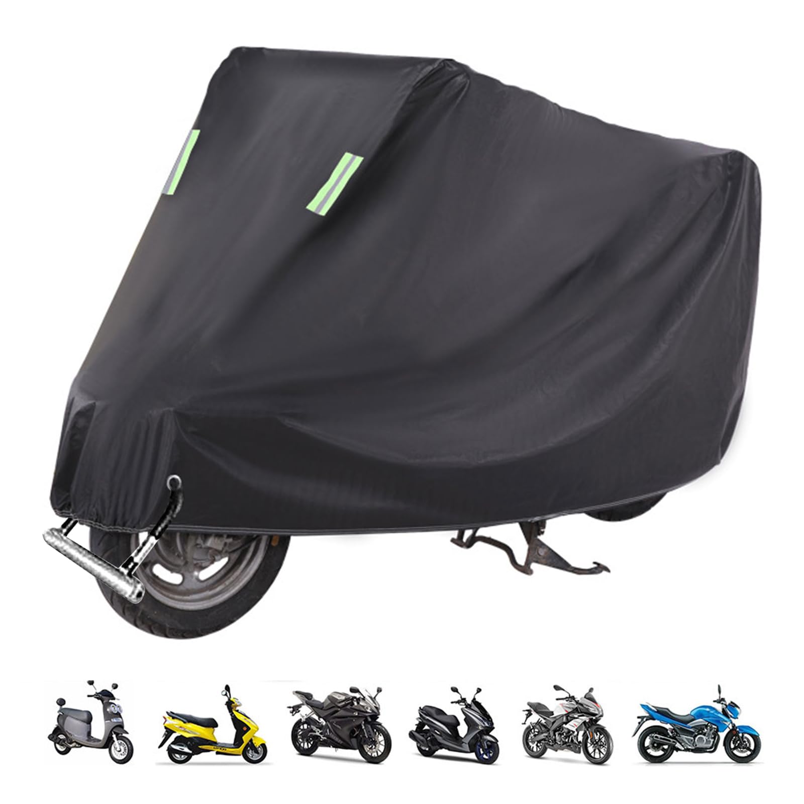 Motorradabdeckung Wasserdicht, Motorradplane Fahrrad Motorrad Garage Plane Indoor, UV-Beständiges Abdeckung für Motor Moped Roller Motorroller, Motorradplane mit Verschlusslöchern 255 * 90 * 125cm Motorradabdeckung Wasserdicht, Motorradplane Fahrrad Motorrad Garage Plane Indoor, UV-Beständiges Abdeckung für Motor Moped Roller Motorroller, Motorradplane mit Verschlusslöchern 255 * 90 * 125cm von Comioke