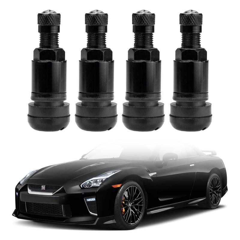Schwarz Metallventile,Felgenventil Metall,4 Stück Stahlventile,Metallventile,Felgenventil Auto,Luftventil Auto,Autoreifen Ventil,Metallventil,Felgen Ventile,Reifenventil Metall,Autoventil Metall von Comioke
