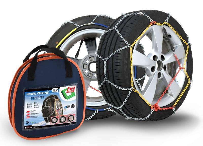 COMPASS Schneeketten für Reifen 145/80 R13 TÜV geprüft (x30) 1 Paar von COMPASS