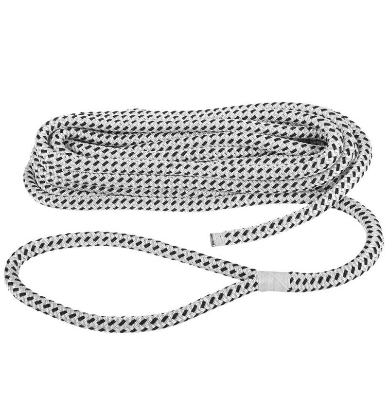 Festmacherleine Ankerleine Festmacher Seil Tau mit Schlaufe aus Polyester 1530 kg Bruchlast in Weiß und Schwarz (10, Durchmesser 12 mm) von Compass