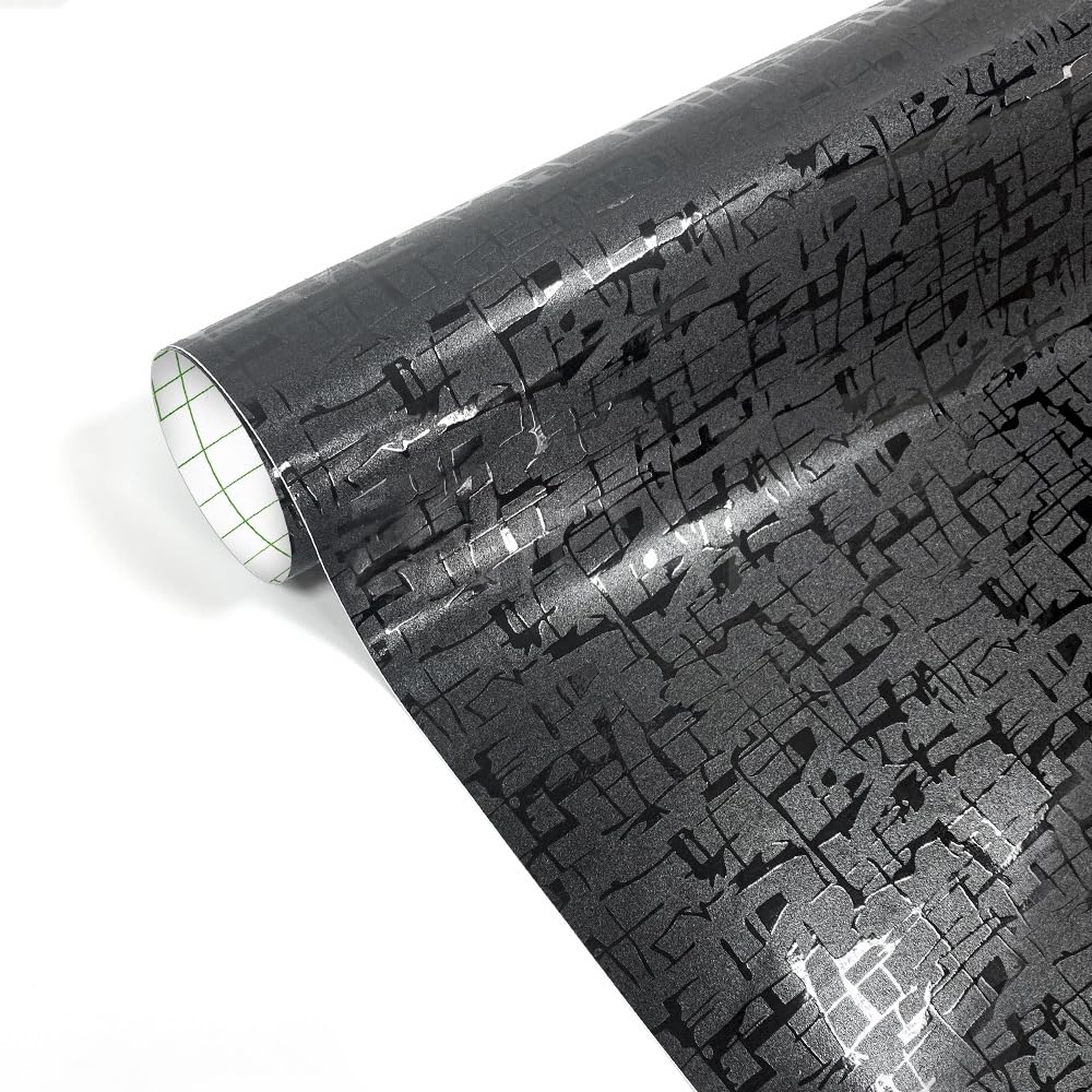 CompraFun 3D Carbon Folie Maya Muster aus Vinyl Selbstklebend Blasenfrei, Auto Folierung für DIY Dekoration Motorrad Fahrrad (Schwarz, 30 x 150CM) von CompraFun