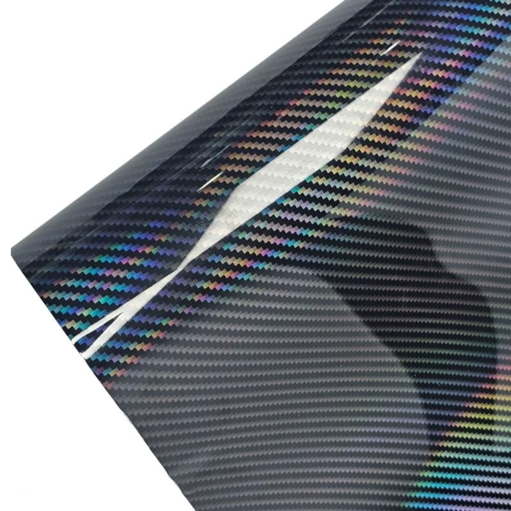 CompraFun Auto Folie 2D Hochglanz Laser Regenbogen Carbon Folie, Auto Folierung Folie Selbstklebend Schwarz 150 * 30 cm CompraFun Auto Folie 2D Hochglanz Laser Regenbogen Carbon Folie, Auto Folierung Folie Selbstklebend Schwarz 150 * 30 cm von CompraFun
