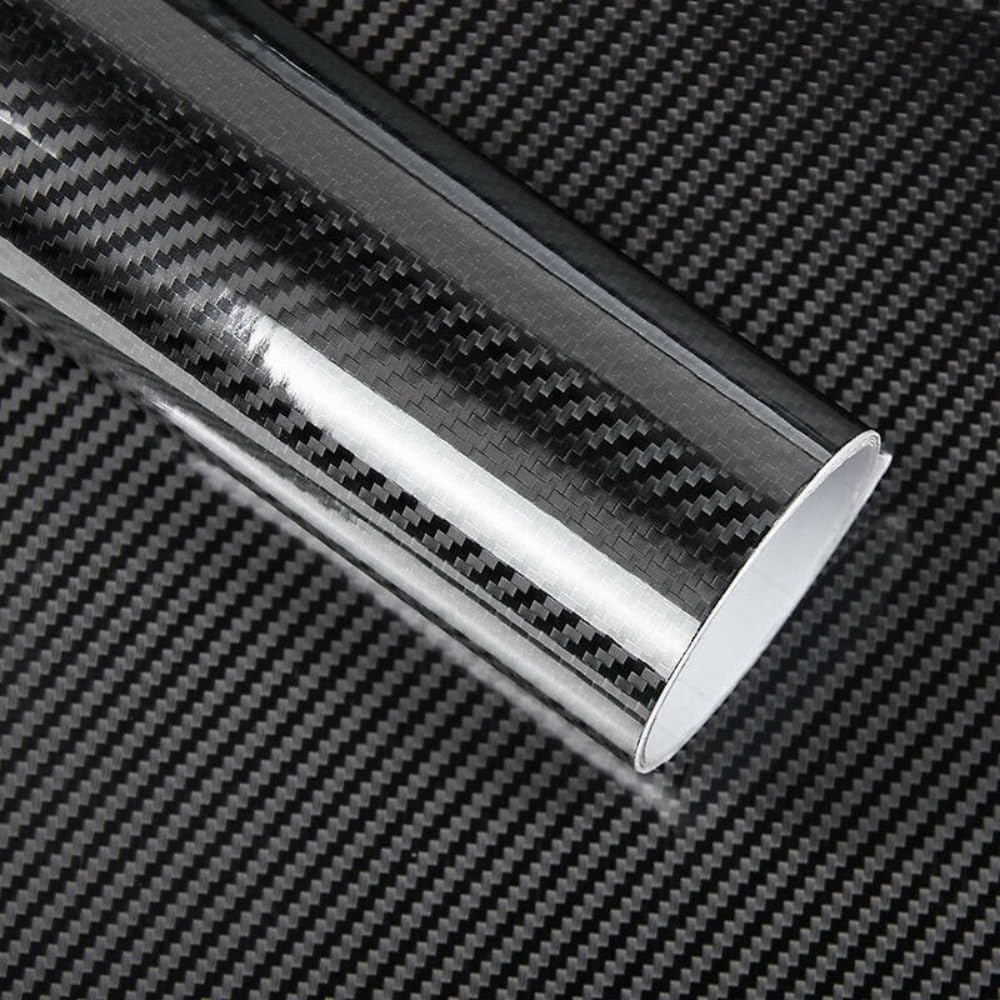 CompraFun Carbon Folie, 30 x 150cm 6D Schwarz Selbstklebend Autofolie aus Vinyl, Auto Folierung Folie, Lackschutzfolie für Auto, Motorrad, Fahrrad CompraFun Carbon Folie, 30 x 150cm 6D Schwarz Selbstklebend Autofolie aus Vinyl, Auto Folierung Folie, Lackschutzfolie für Auto, Motorrad, Fahrrad von CompraFun
