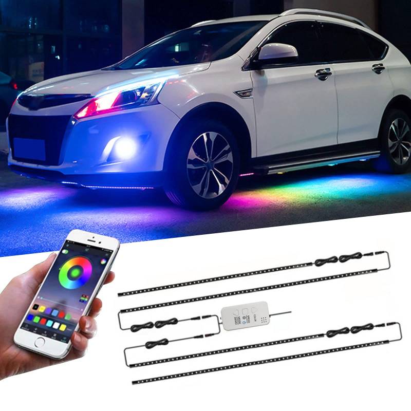 ConBlom Unterbodenbeleuchtung Auto, 59&20Zoll LED Auto Unterboden Neon Licht Farbe RGB Auto Chassis Light mit Sprachsteuerung und Anwendungssteuerung, 210 Modi mit 16 Millionen Farben von ConBlom