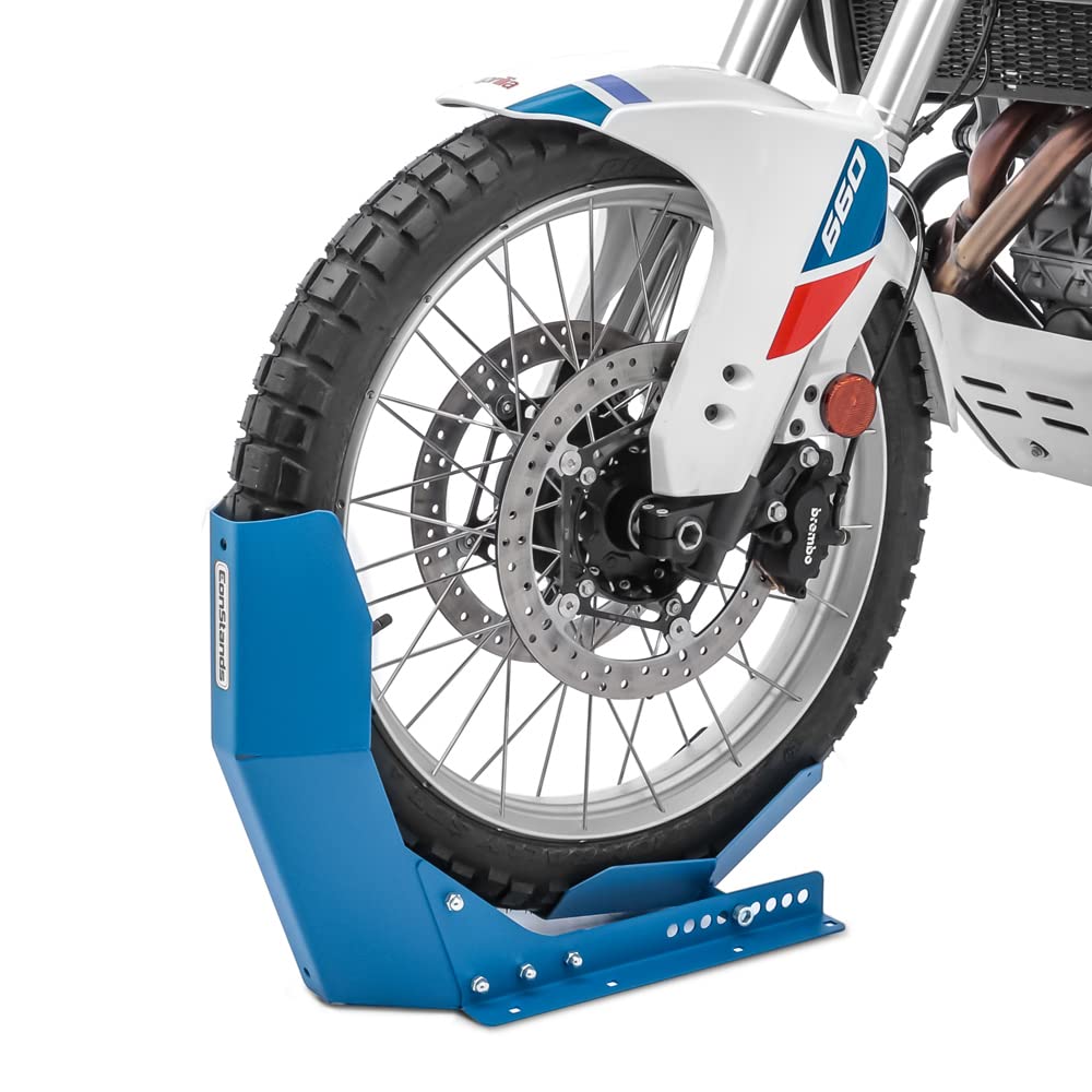 ConStands Easy Transport Fix - Motorrad Wippe Matt für Anhänger Vorderrad Transportständer Motocross Roller Blau von ConStands