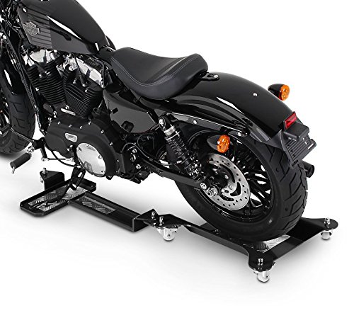 ConStands Motomover II - Motorrad Rangierschiene für Schwarz Rangierwagen Rangierhilfe Seitenständer Hinterrad von ConStands