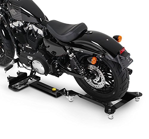 ConStands Motomover III - Motorrad Rangierschiene für Kawasaki VN 900 Custom Schwarz längenverstellbar Rangierhilfe Seitenständer Hinterrad von ConStands