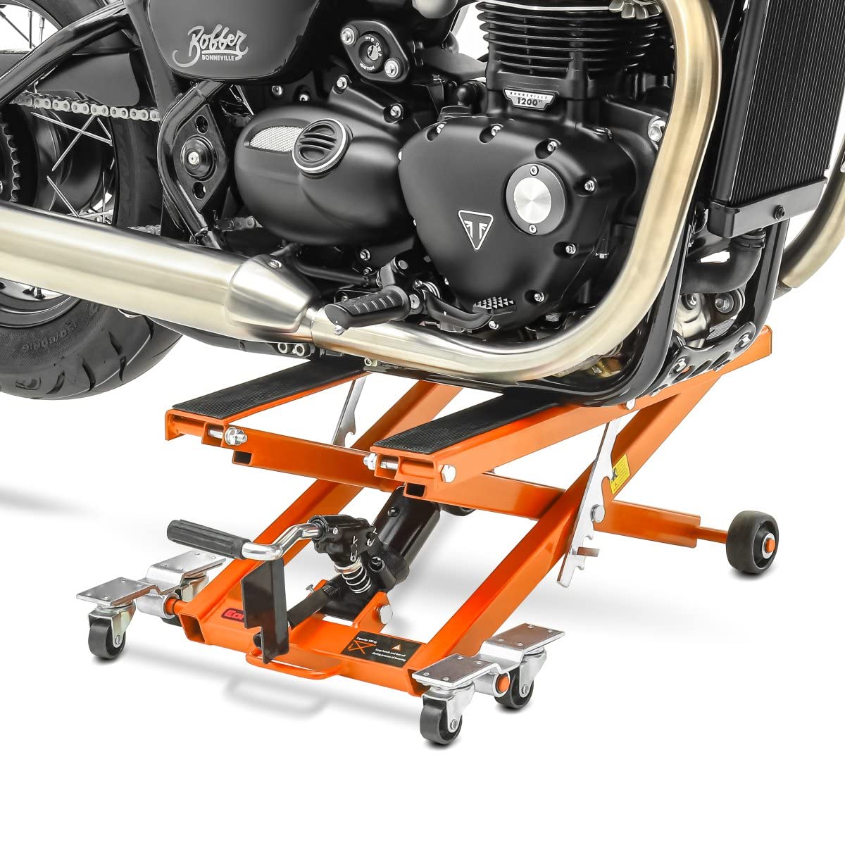 ConStands - Motorrad Hebebühne Kompatibel für Harley Davidson Electra Glide Sport/Standard (FLHS)/(FLHT), Electra Glide Ultra Classic/Limited (FLHTCU/I)/(FLHTK) Hydraulisch XL 500kg Orange von ConStands