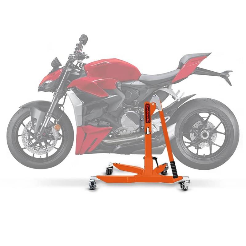ConStands Power Classic-Zentralständer kompatibel für Ducati Streetfighter V2 2022 Orange Motorrad Aufbockständer Heber Montageständer von ConStands