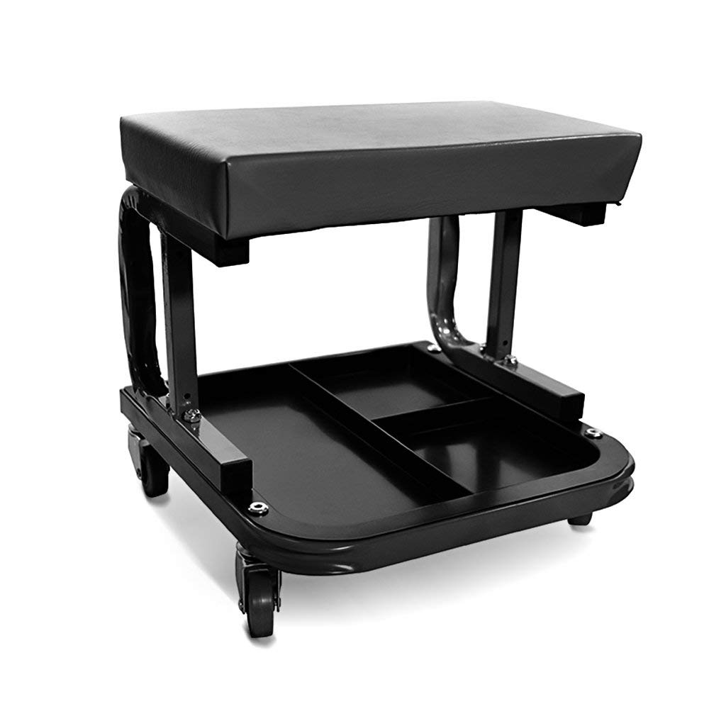 Werkstatthocker mit Rollen WS3 ConStands Werkstattstuhl schwarz von ConStands