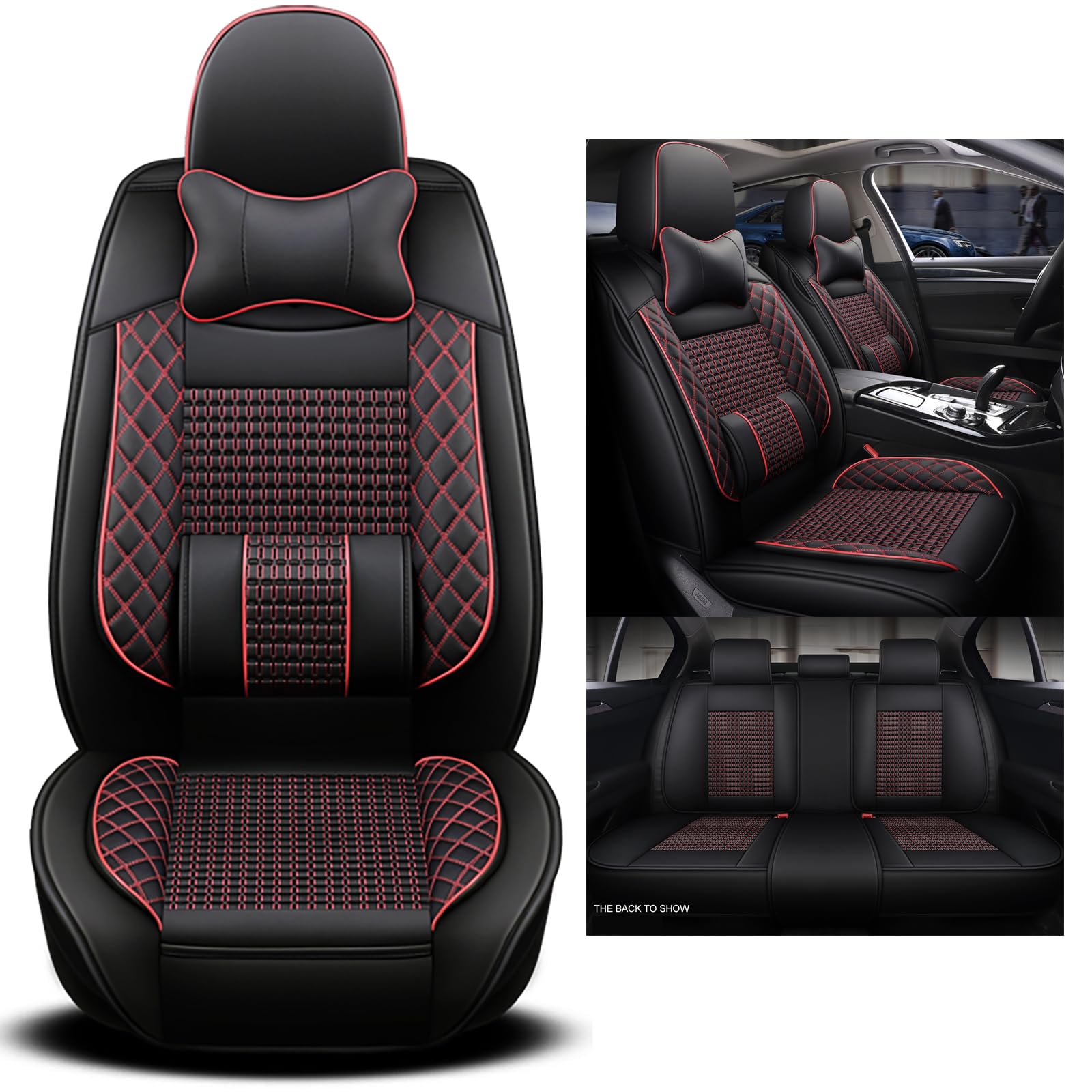 Congxy Autositzbezüge Komplett Set Universal in Premium Design | Schonbezüge für die Vordersitze & Rückbank | Wasserdicht Sitzbezug | Auto Sitzbezüge Airbag Geeignet, Schwarz Rot Congxy Autositzbezüge Komplett Set Universal in Premium Design | Schonbezüge für die Vordersitze & Rückbank | Wasserdicht Sitzbezug | Auto Sitzbezüge Airbag Geeignet, Schwarz Rot von Congxy