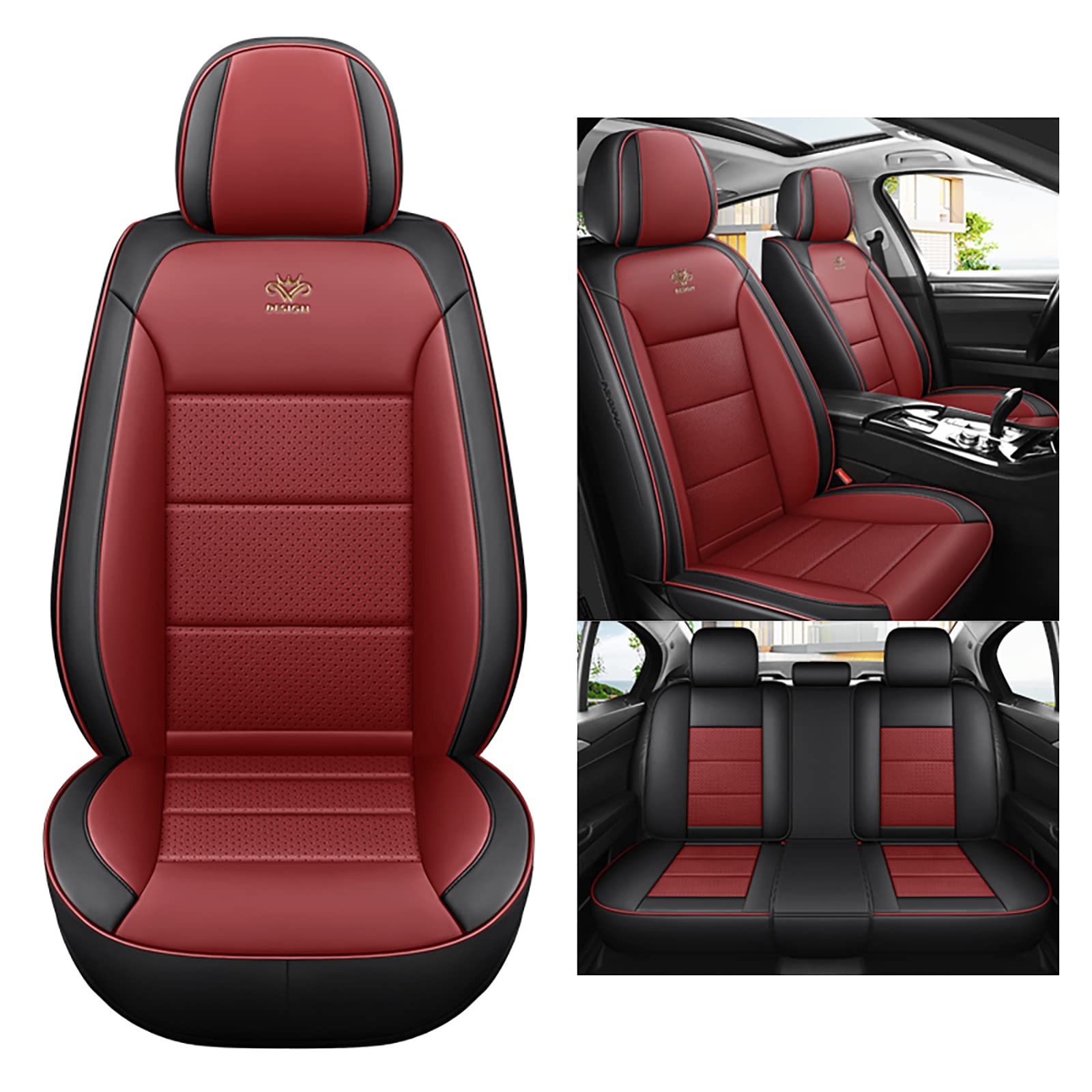 Congxy Sitzbezüge Auto Universal Set Autositzbezüge für Mercedes Benz W204 W211 W210 W124 W212 W202 W245 W163 Cla Gls Gla Glc A/B/C/E-Klasse Auto Zubehör, Schwarz Rot Congxy Sitzbezüge Auto Universal Set Autositzbezüge für Mercedes Benz W204 W211 W210 W124 W212 W202 W245 W163 Cla Gls Gla Glc A/B/C/E-Klasse Auto Zubehör, Schwarz Rot von Congxy