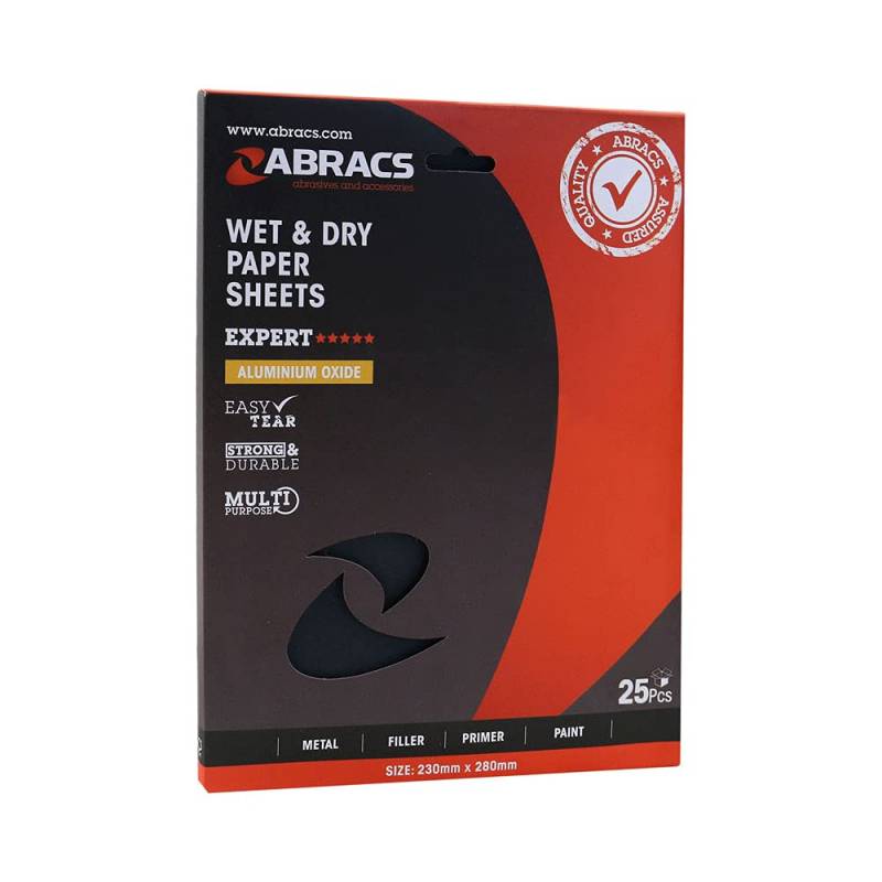 Abracs ABWD0400 Wasserfestes Schleifpapier Blatt - 230mm x 280mm x 400g - 400 Körnung - Mit Spenderbox von Connect