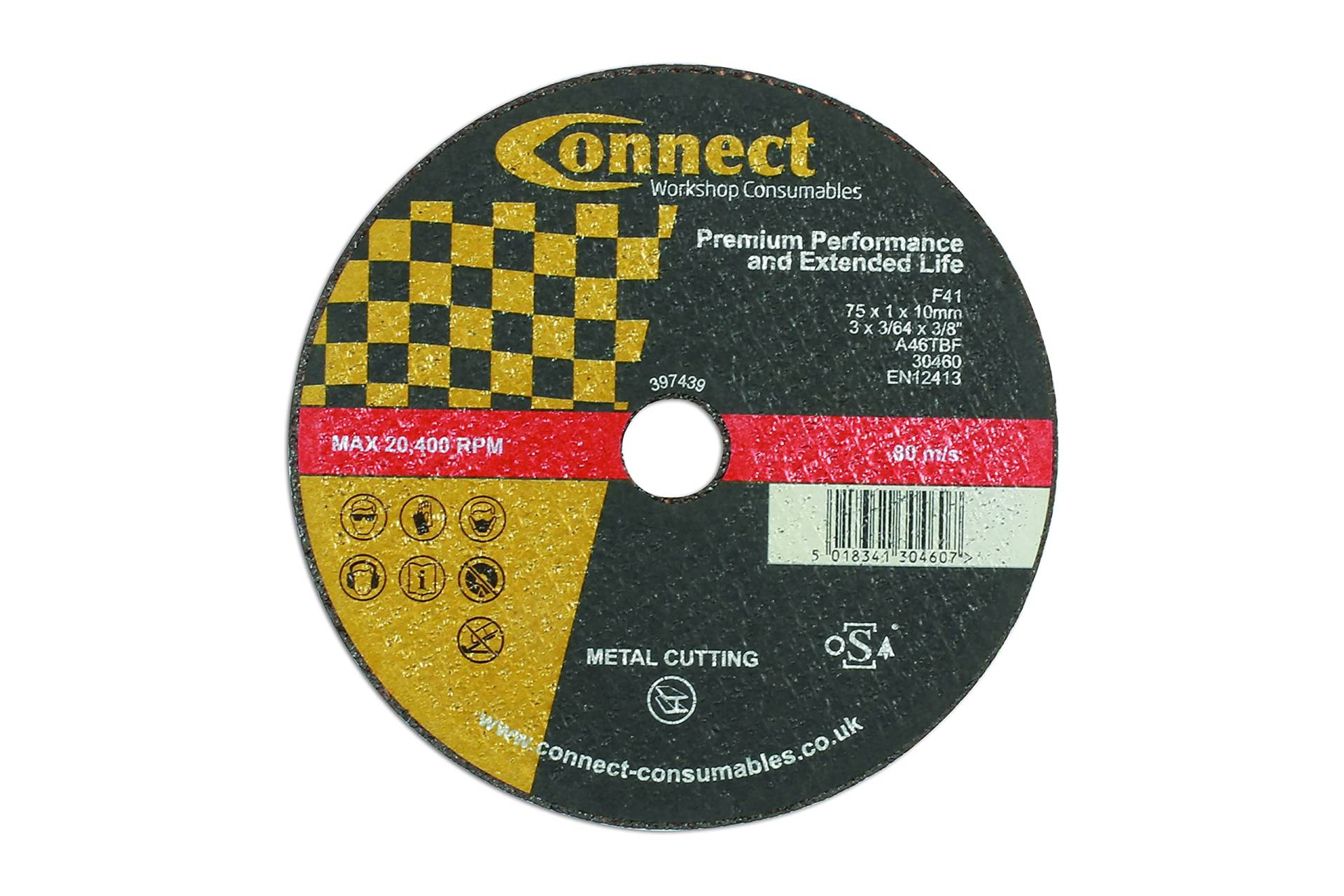 Connect 30460 Abracs Trennscheiben, 75 mm, 10 Stück von Connect